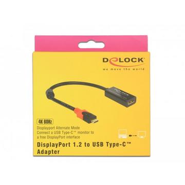 DeLOCK 63928 Videokabel-Adapter 0,2 m USB Typ-C DisplayPort 20 pin Schwarz, Rot