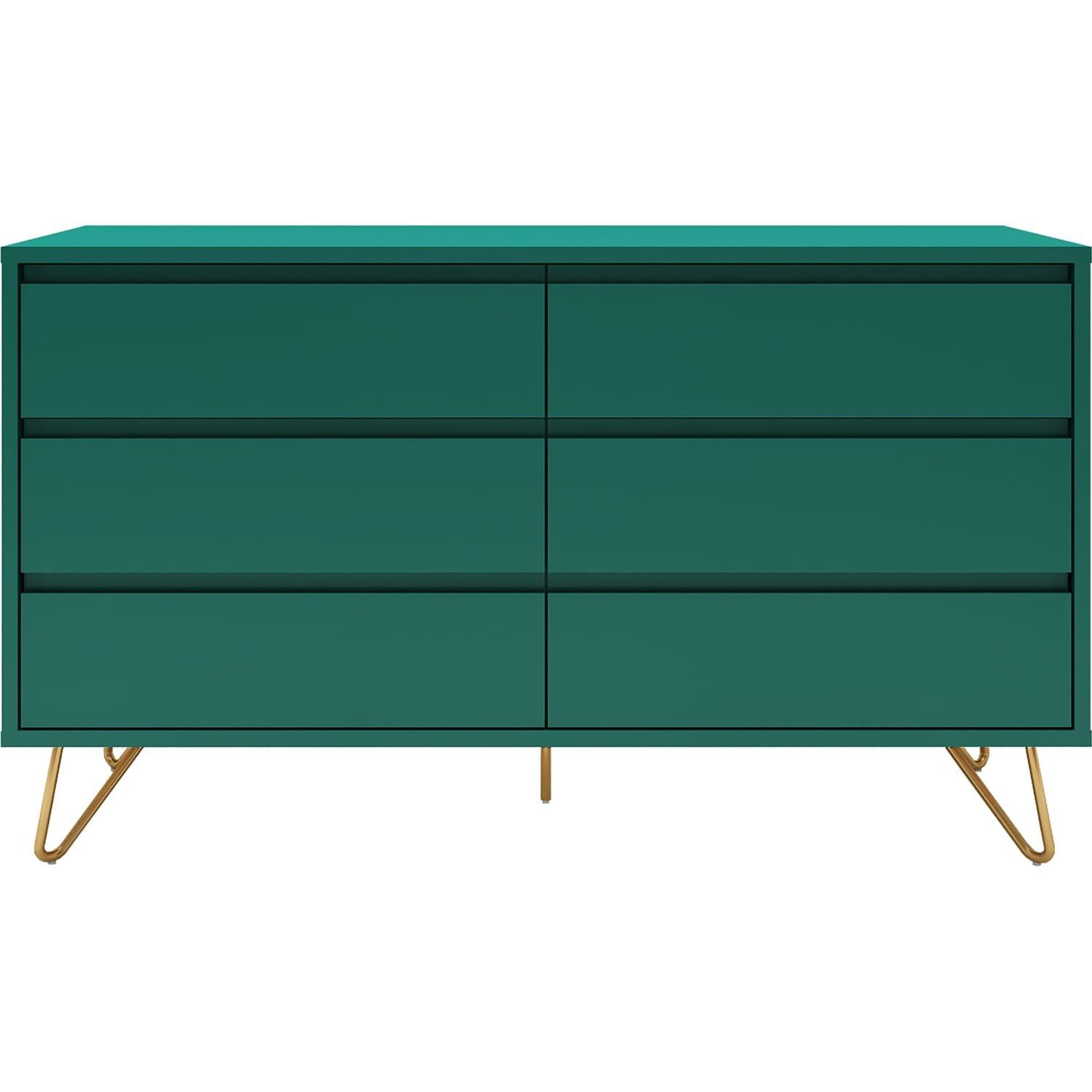 mutoni Commode large 6 tiroirs vert  