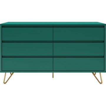 Commode large 6 tiroirs vert