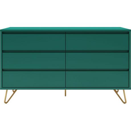 mutoni Commode large 6 tiroirs vert  