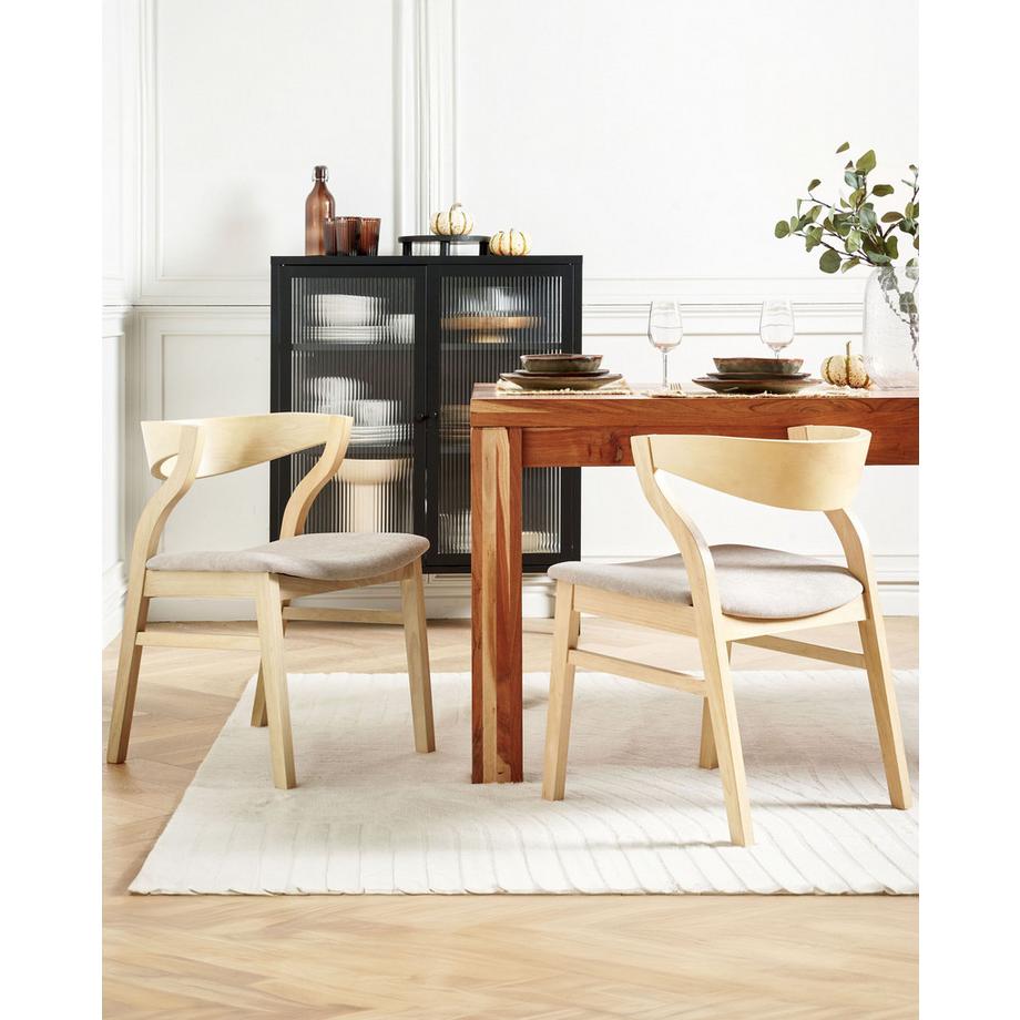 Beliani Lot de 2 chaises de salle à manger en MDF Rustique MAROA  