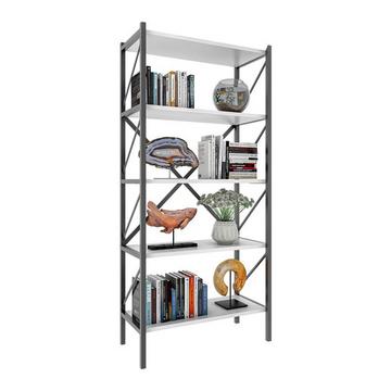 Holz Metall Aufbewahrung Stand Regal Bücherregal Deko Bücher Standregal Insasi 5