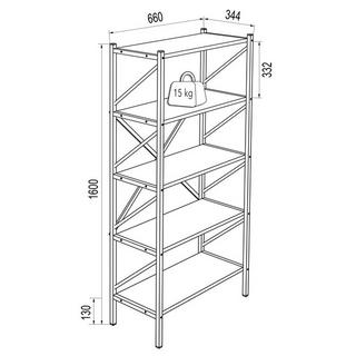 VCM Holz Metall Aufbewahrung Stand Regal Bücherregal Deko Bücher Standregal Insasi 5  