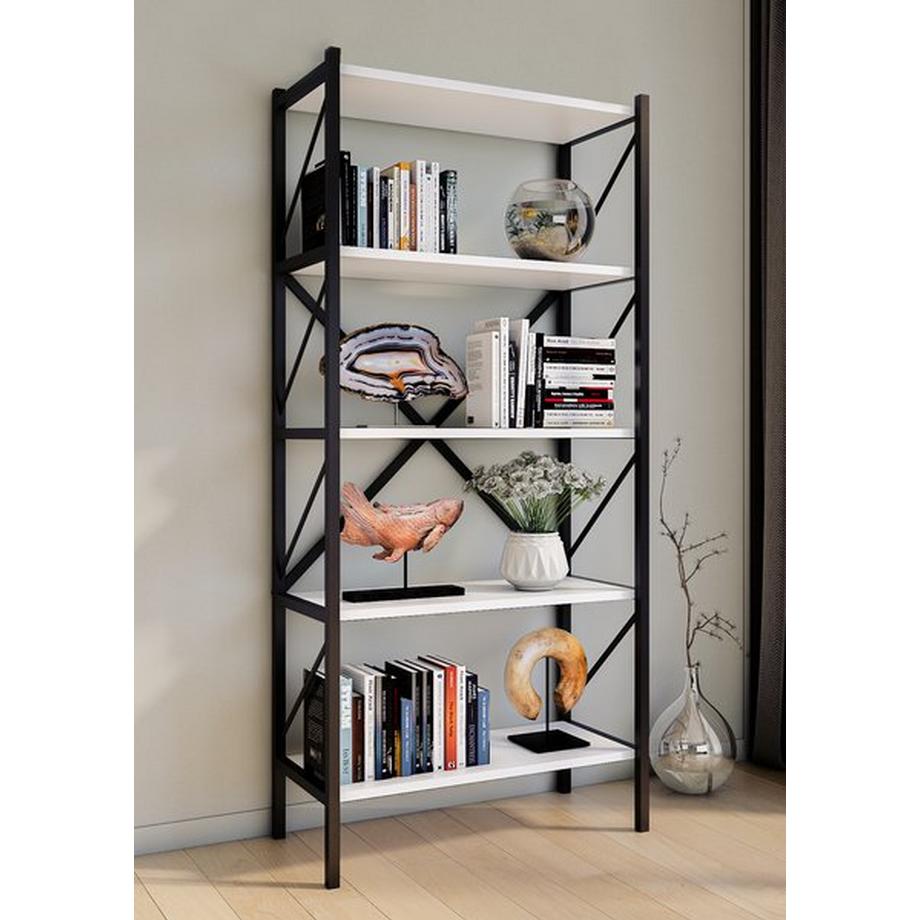 VCM Holz Metall Aufbewahrung Stand Regal Bücherregal Deko Bücher Standregal Insasi 5  