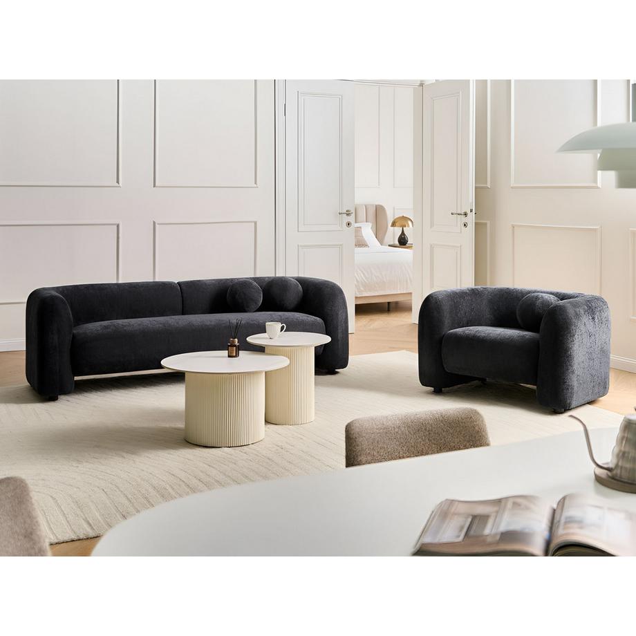 Beliani 4-Sitzer-Wohnzimmer Set aus Chenillegewebe  LEIREN  