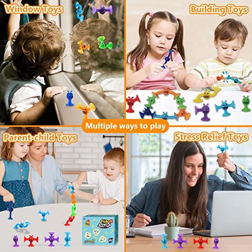 Activity-board  Saugnapf Spielzeug Baby, Kinder Badewanne Spielzeug, 40 Stück sensorische Spielzeug Silikon Bausteine Saugnapf Spielzeug, Stressabbau Geschenk 