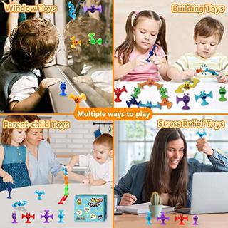 Activity-board  Saugnapf Spielzeug Baby, Kinder Badewanne Spielzeug, 40 Stück sensorische Spielzeug Silikon Bausteine Saugnapf Spielzeug, Stressabbau Geschenk 