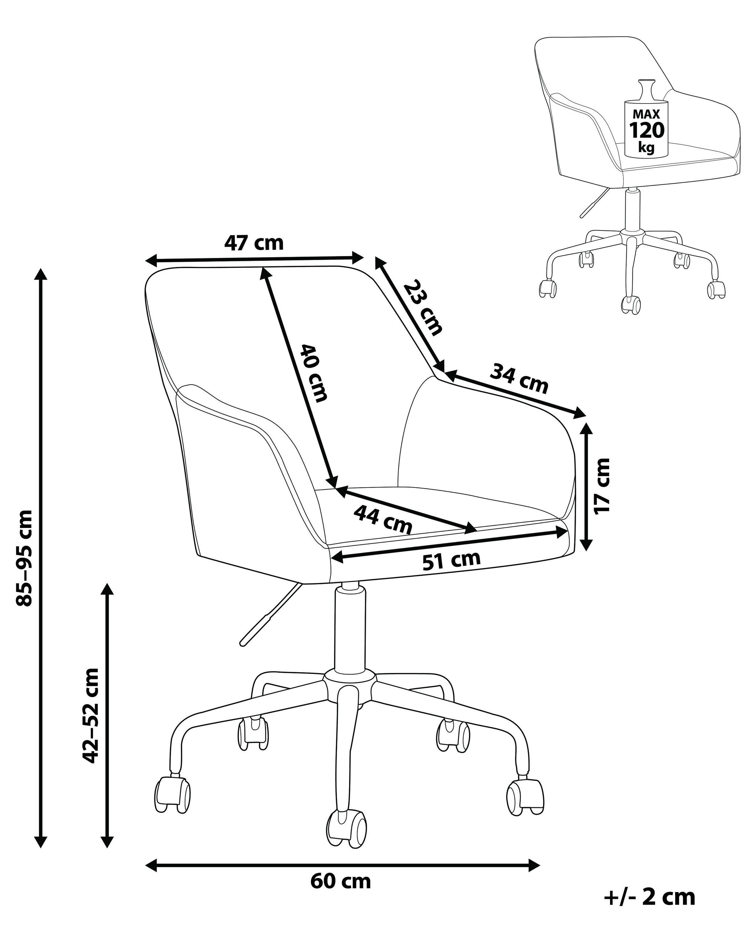 Beliani Chaise de bureau en Velours Glamour ANTARES  