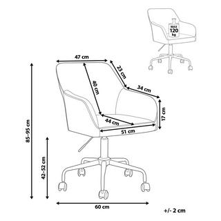 Beliani Sedia da scrivania en Velluto Glamour ANTARES  