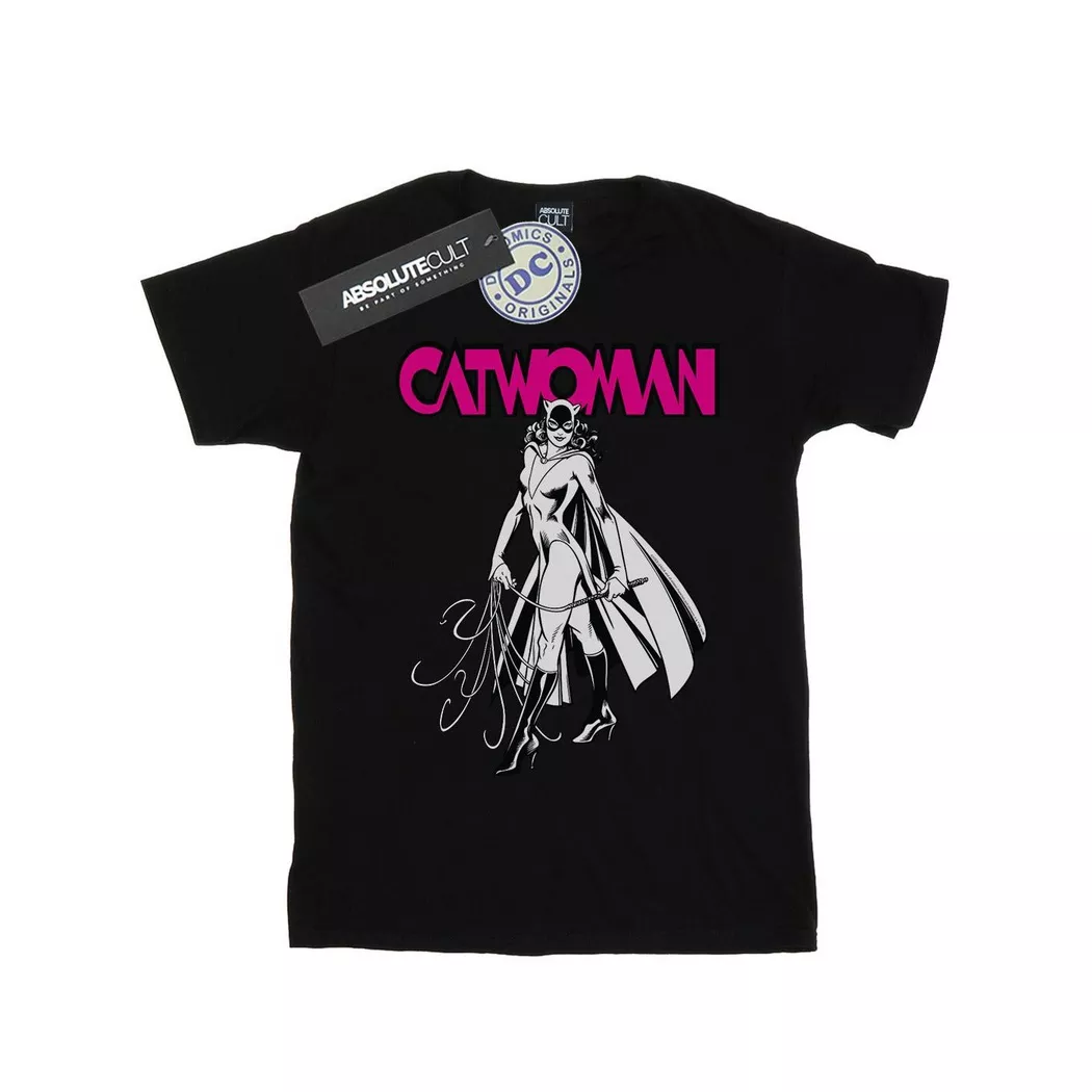 DC COMICS - Catwoman Whip TShirt, für Damen, Schwarz, Größe XL