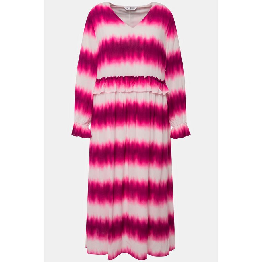 Studio Untold Abito Maxi Linea A Scollo a V Balza Maniche 3/4 Batik  