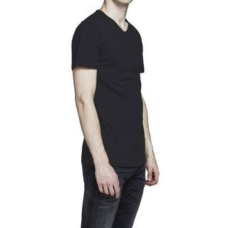 JACK & JONES  T-Shirt  2er Pack Bequem sitzend-JACBASIC V-NECK TEE 2PK 