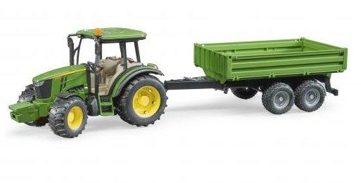 Image of John Deere 5115 M mit Bordwandanhänger Gelb Bunt