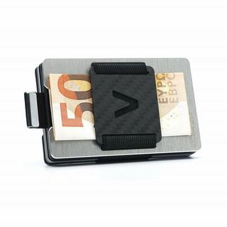AVIATOR Smart Wallet Slide Brushed Silver Carbon Clip  