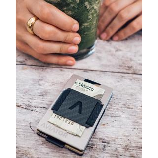 AVIATOR Smart Wallet Slide Brushed Silver Carbon Clip  