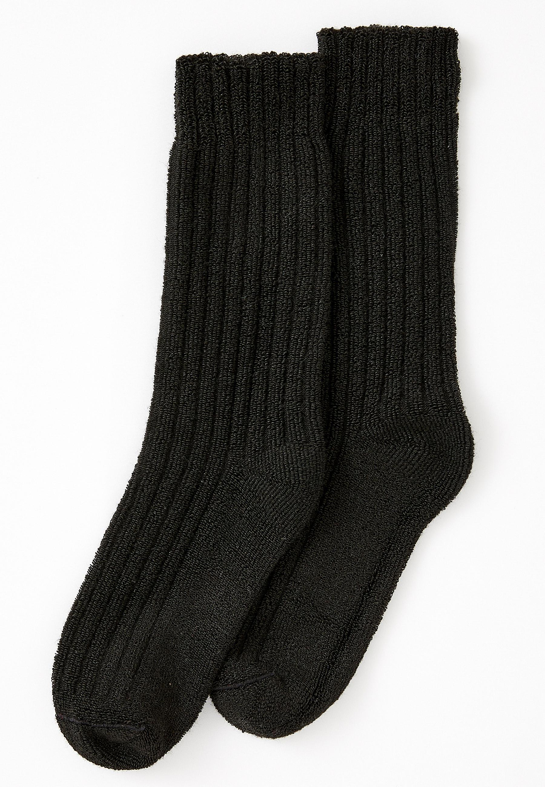 Image of Rippstrick-socken Aus Thermolactyl-bouclé. Damen Schwarz 44-46