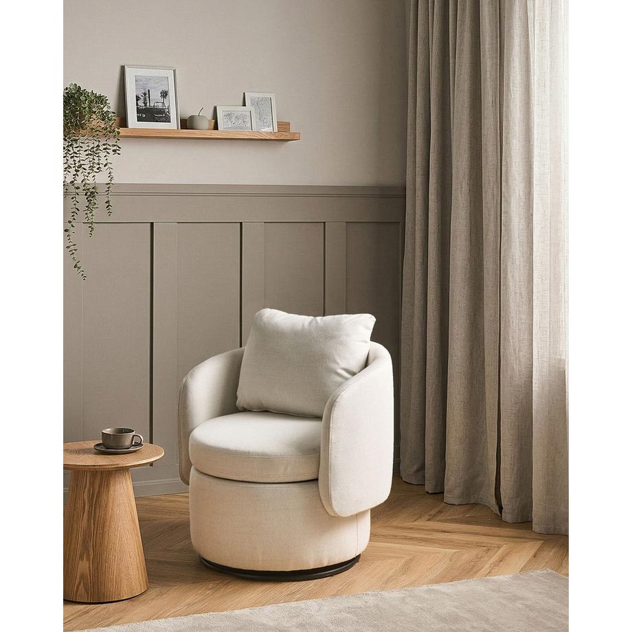 Beliani Fauteuil pivotant en Tissu Rétro HORSENS  