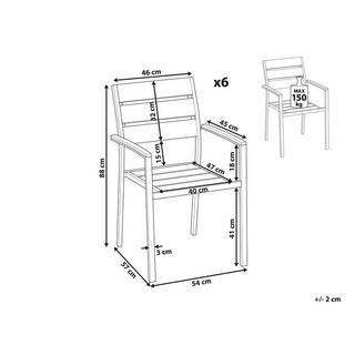 Beliani Set mit 6 Stühlen aus Kunstholz Industriell VERNIO  
