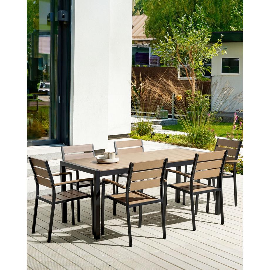 Beliani Set di 6 sedie da giardino en Legno plastico Industriale VERNIO  