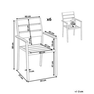 Beliani Lot de 6 chaises de jardin en Bois synthétique Industriel VERNIO  