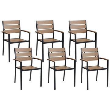 Lot de 6 chaises de jardin en Bois synthétique Industriel VERNIO