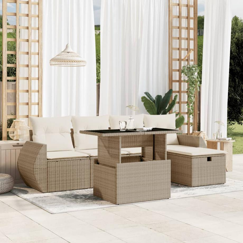 VidaXL set divano da giardino Polirattan  