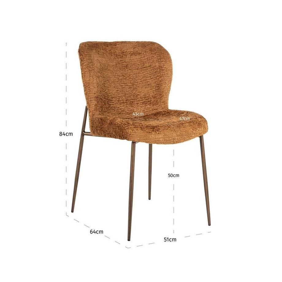 Richmond Interiors Esszimmerstuhl Odarby cognac fusion (2er-Set)  