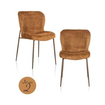 Esszimmerstuhl Odarby cognac fusion (2er-Set)