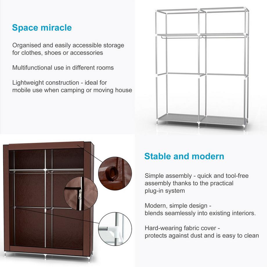 Intirilife Armadio Guardaroba Pieghevole  