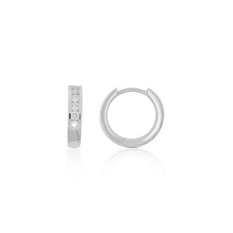 MUAU Schmuck  Créoles en or blanc 750 brillants 0.29ct. Charnière 12.5mm 