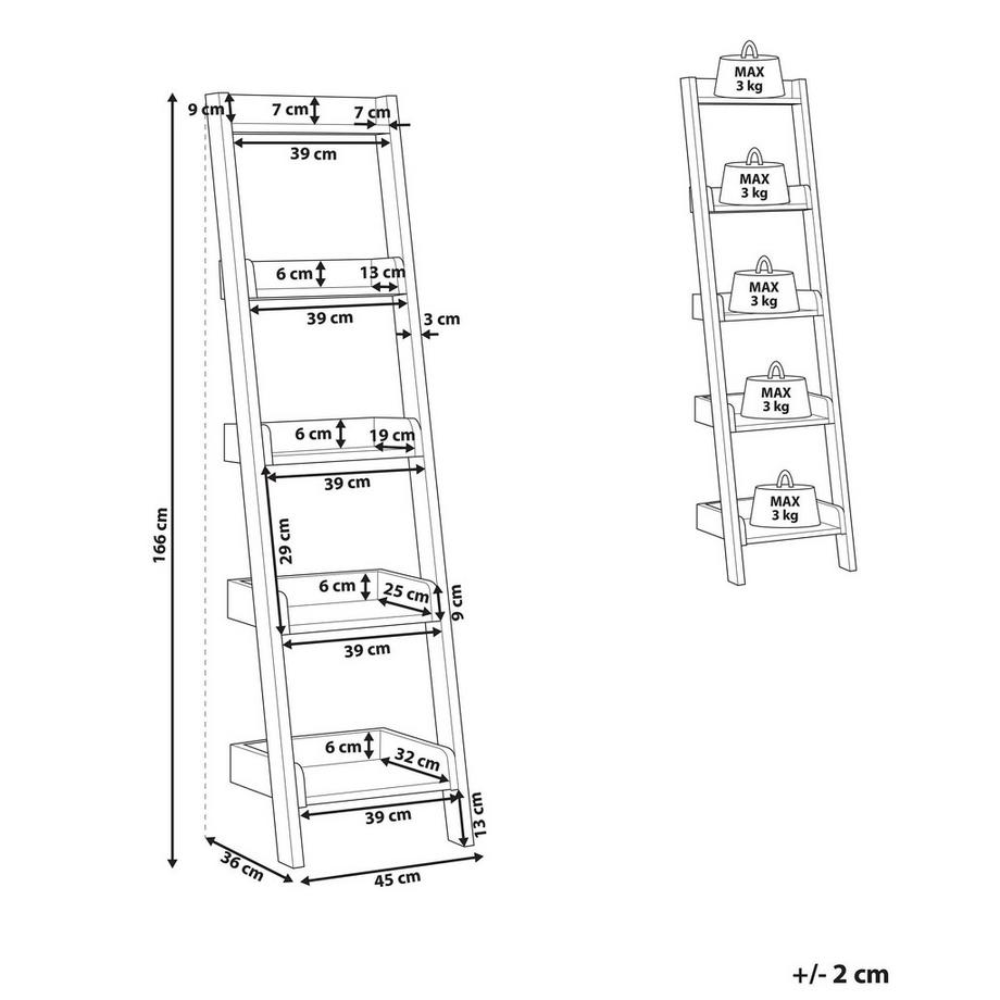 Beliani Mobile con 5 ripiani en Fibra a media densità (MDF) Retrò MOBILE DUO  