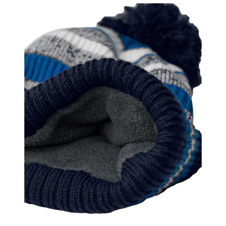 Beechfield Bonnet Rayé avec Pompon  