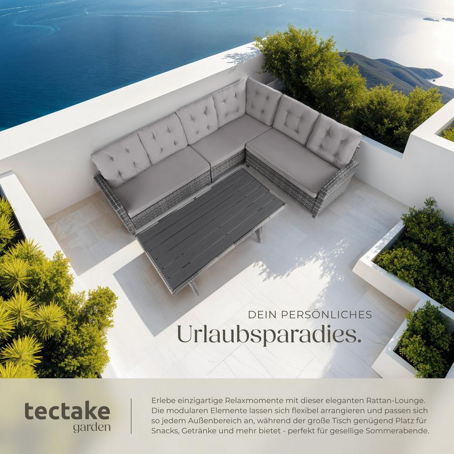 Tectake Salottino lounge in rattan  Catania per 6 persone  