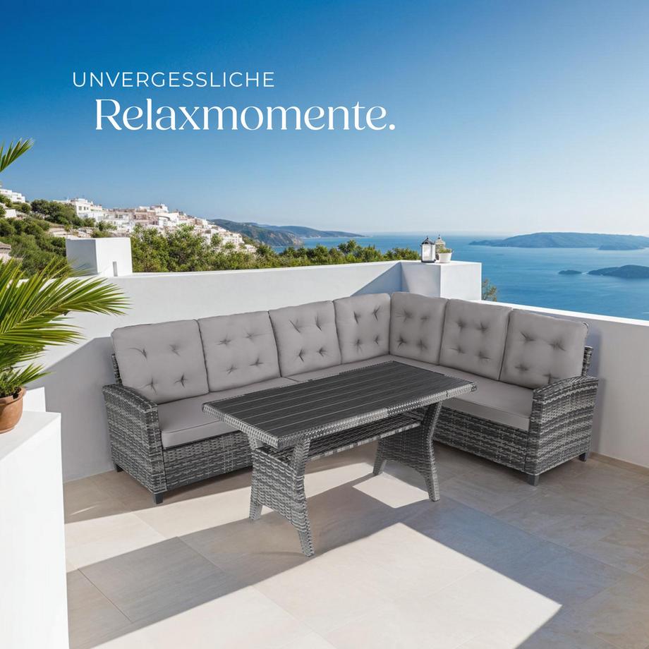 Tectake Salottino lounge in rattan  Catania per 6 persone  