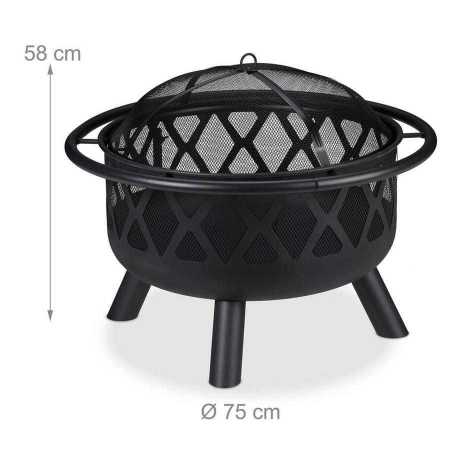 B2X  Feuerstelle mit Grillrost und Funkenschutz 