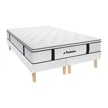 Ensemble Sommier + Matelas ressorts ensachés surmatelas intégré AMERICAN DREAM de DREAMEA