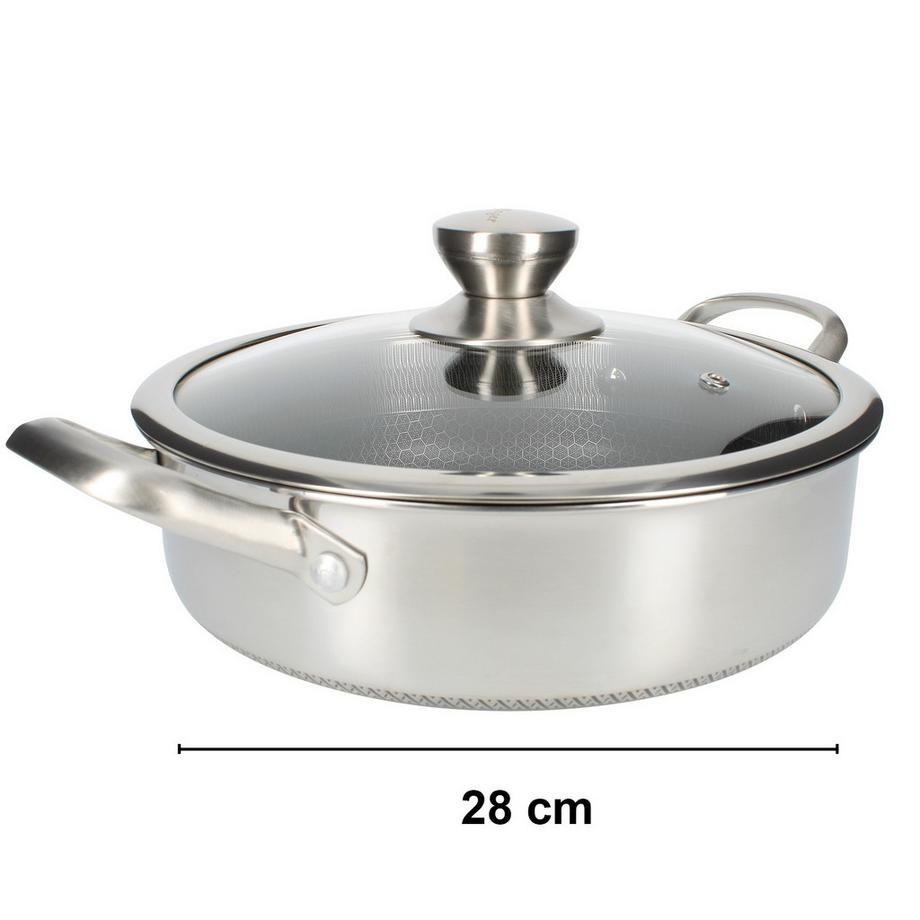 Cheffinger Premium Sauter Pfanne mit Deckel 28cm  