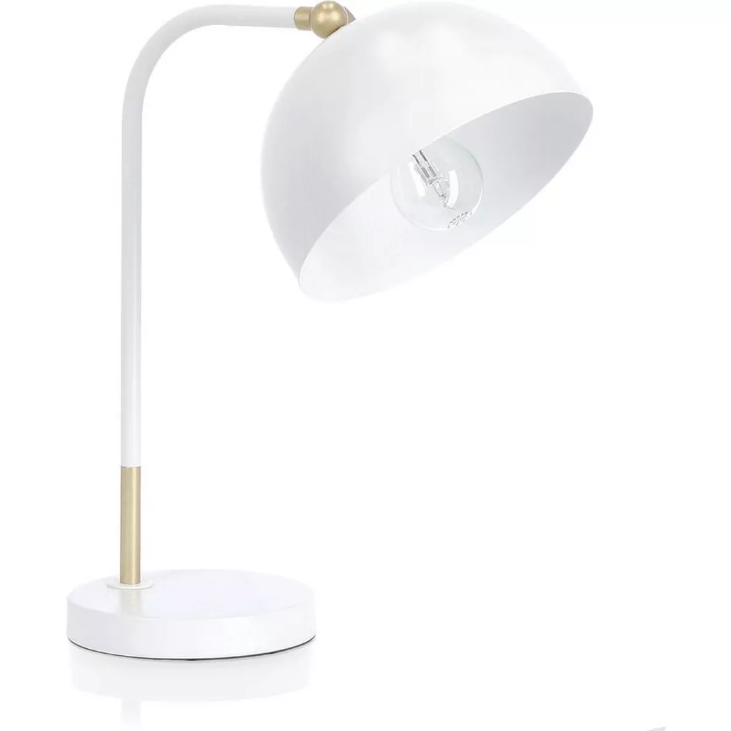 mutoni – Tischlampe Glasgow weiss 32x20x41, One Size, Weiss