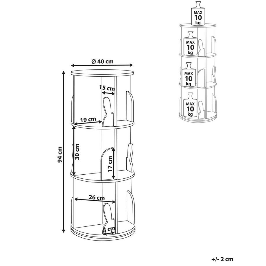 Beliani Étagère rotative en MDF  CANEY  