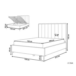 Beliani Bett mit Lattenrost aus Samtstoff Modern SEZANNE  