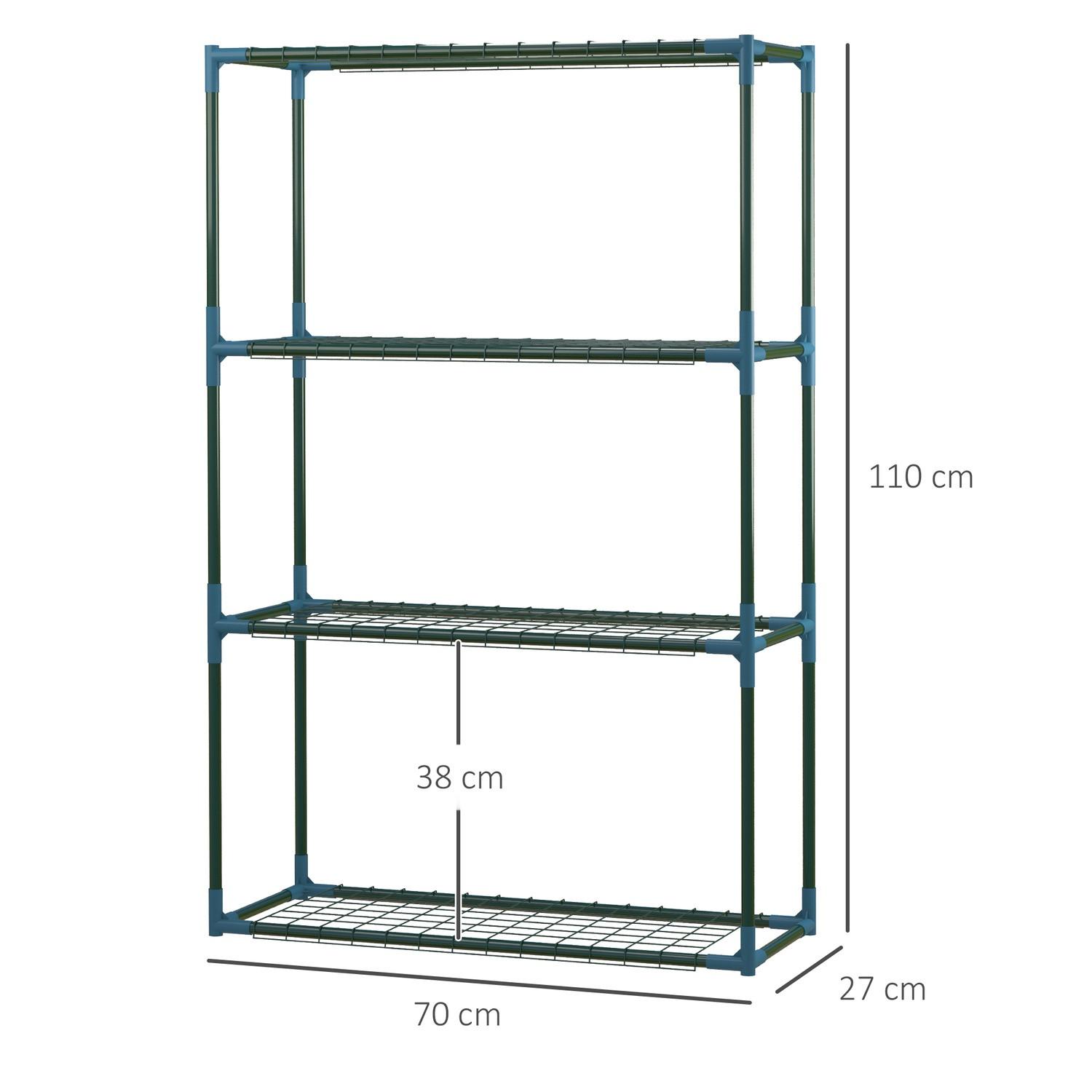 Northio Set Di 2 Mensole Per Piante Portavasi A 4 Livelli Per Balcone/Giardino, Acciaio, Verde, 70X27X110Cm  