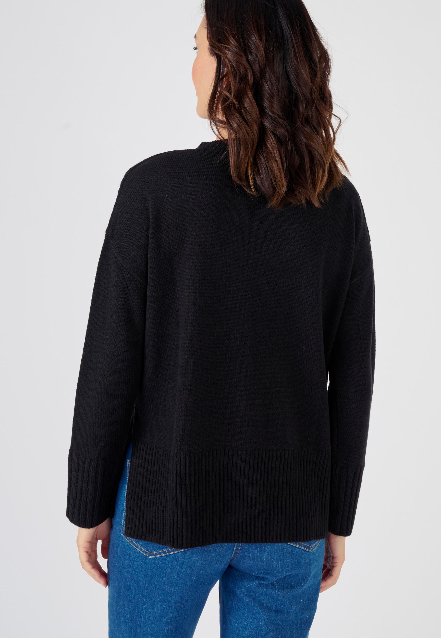 Damart  Pullover mit V-Ausschnitt und Zopfmuster 