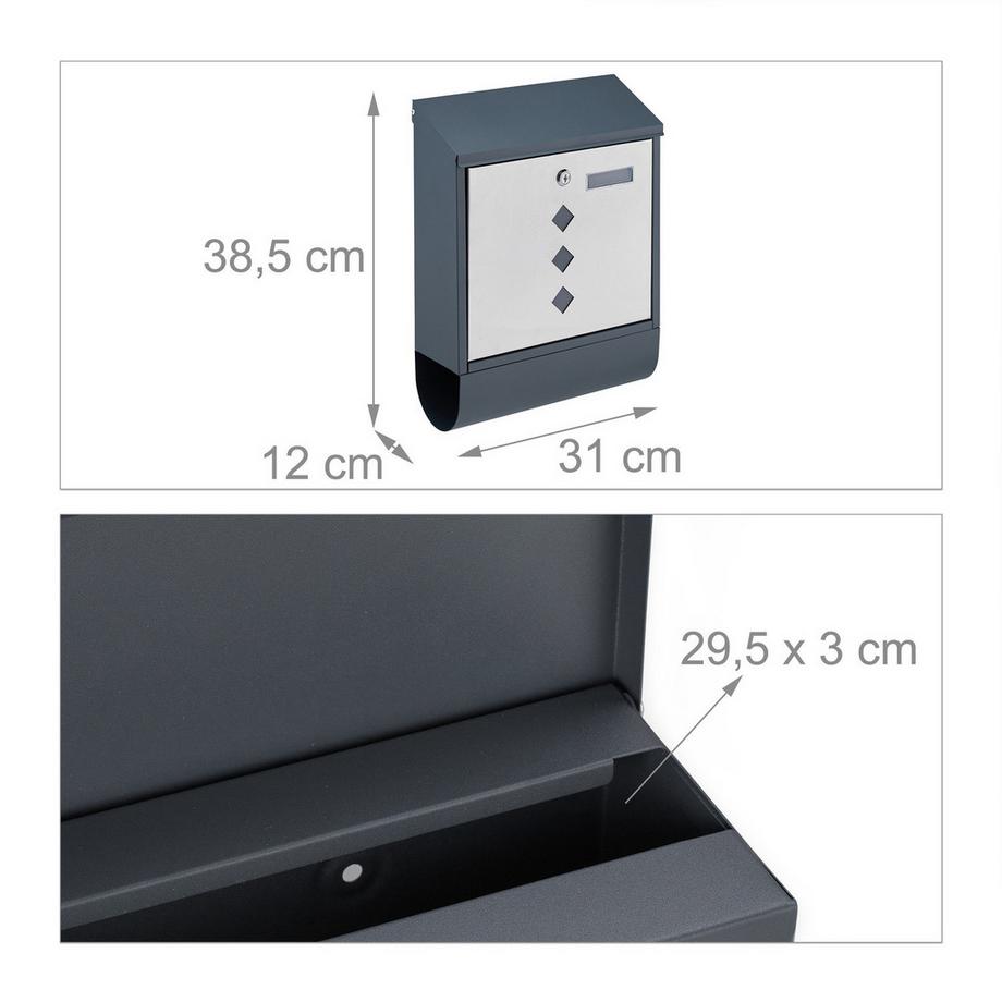 B2X  Briefkasten mit Zeitungsfach 