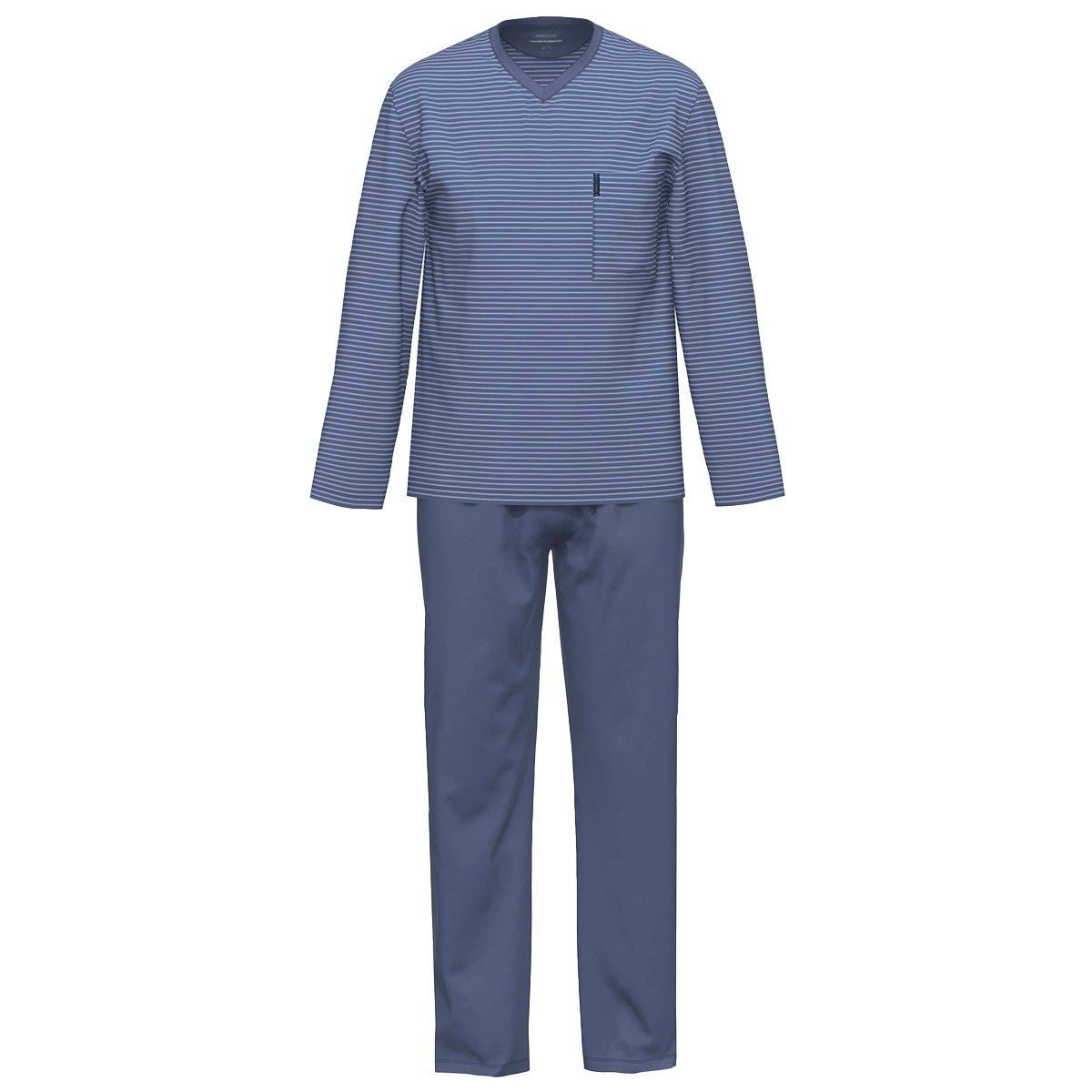 Image of Extra Light Cotton - Schlafanzug Langarm Unisex Blau M