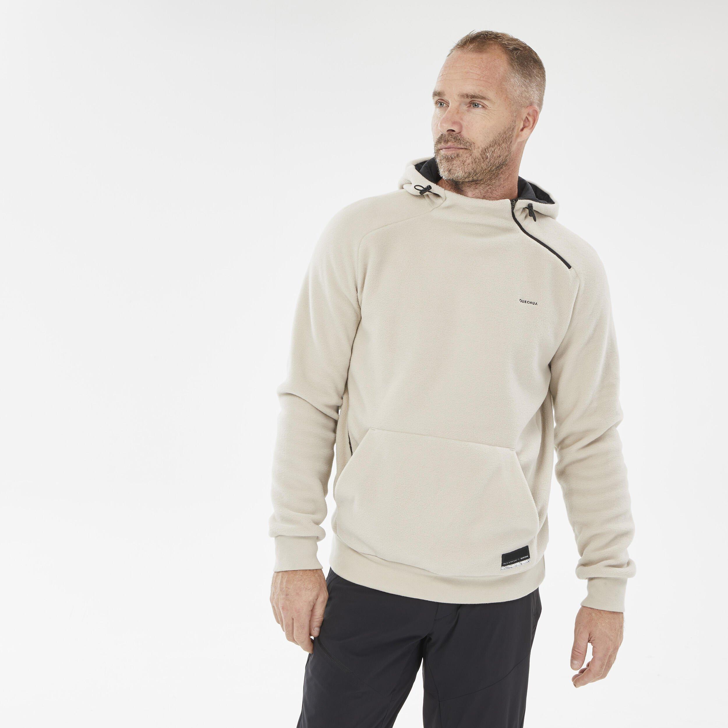 Image of Fleecepullover Hoodie Bergwandern - Mh100 Herren Beige Medium M