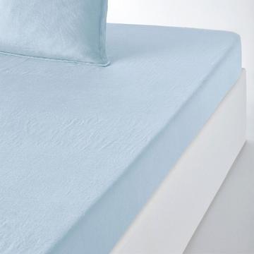 Drap housse lin lavé matelas épais
