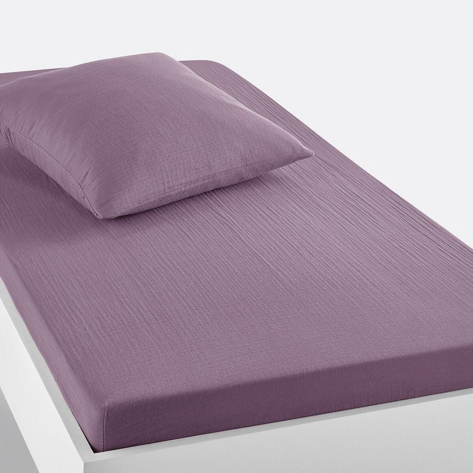 Drap-housse enfant uni gaze de coton