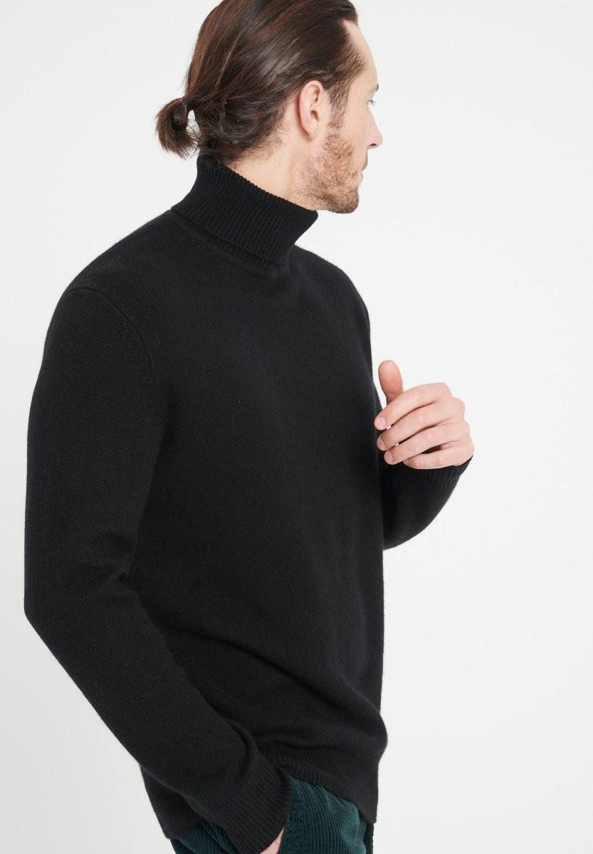 Image of Luke 15 Rollkragenpullover 4-fädig - 100% Kaschmir Unisex Schwarz XL