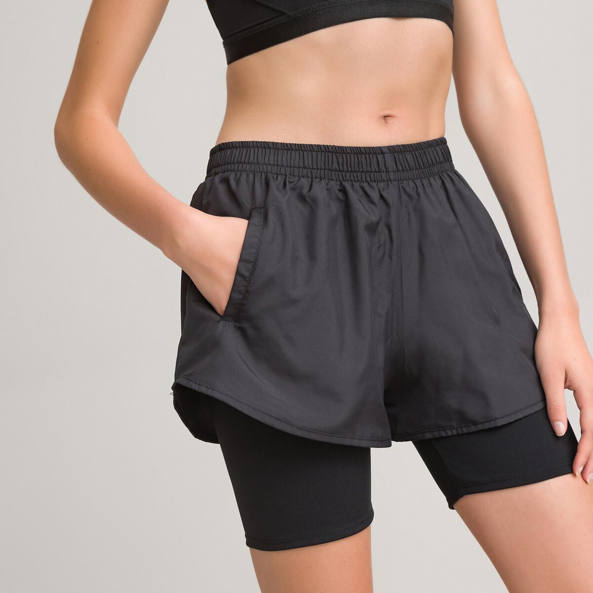Image of 2-in-1-sportshorts Damen Schwarz M