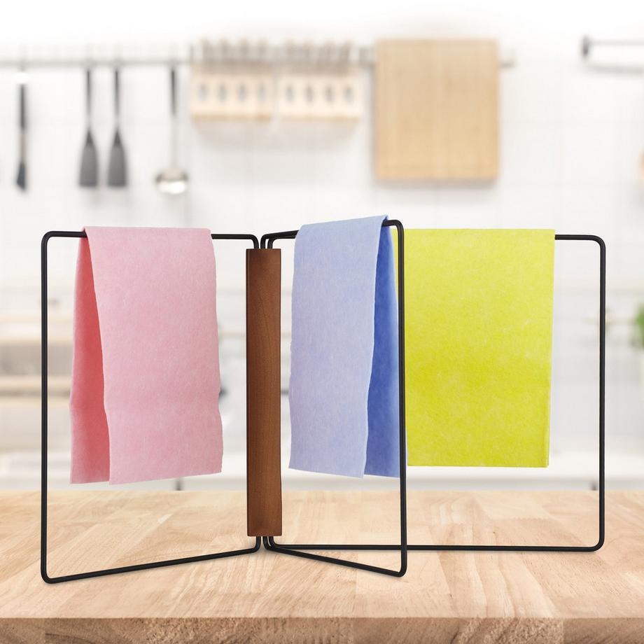 B2X Klappbarer Geschirrtuchhalter mit 3 Stangen  